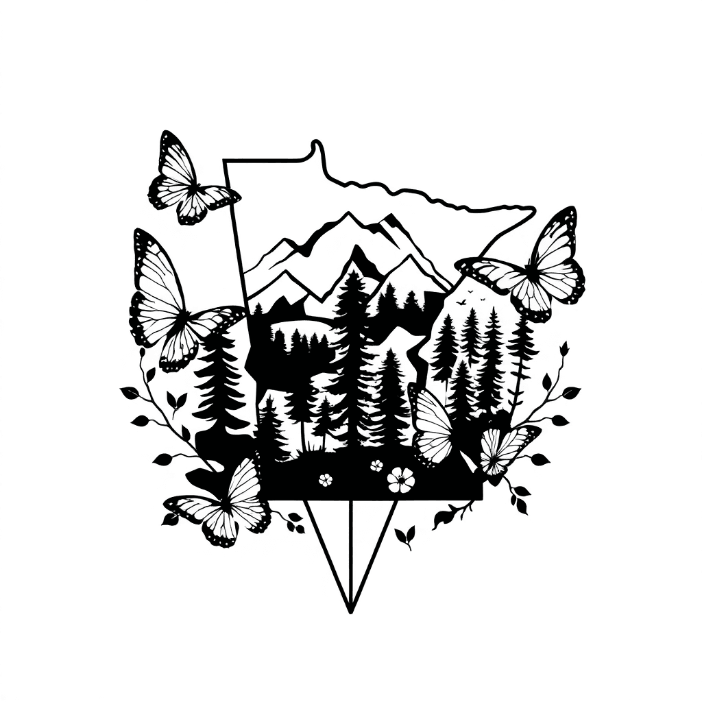 Minnesota With Wilderness And Butterflies
