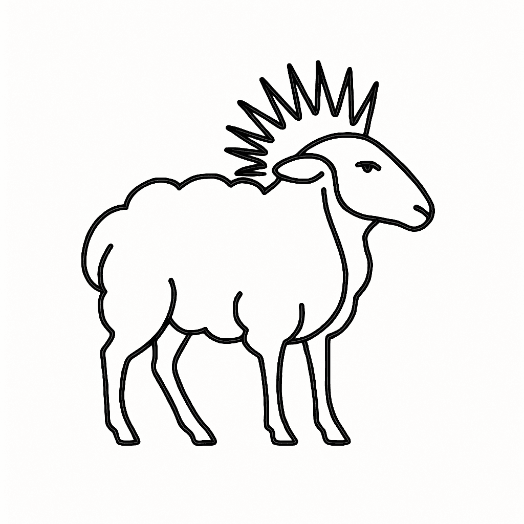 A Black Sheep With A Mohawk