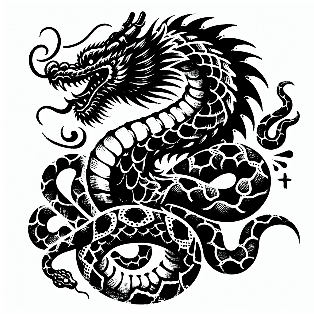 A Japanese Dragon With Phyton Patterns