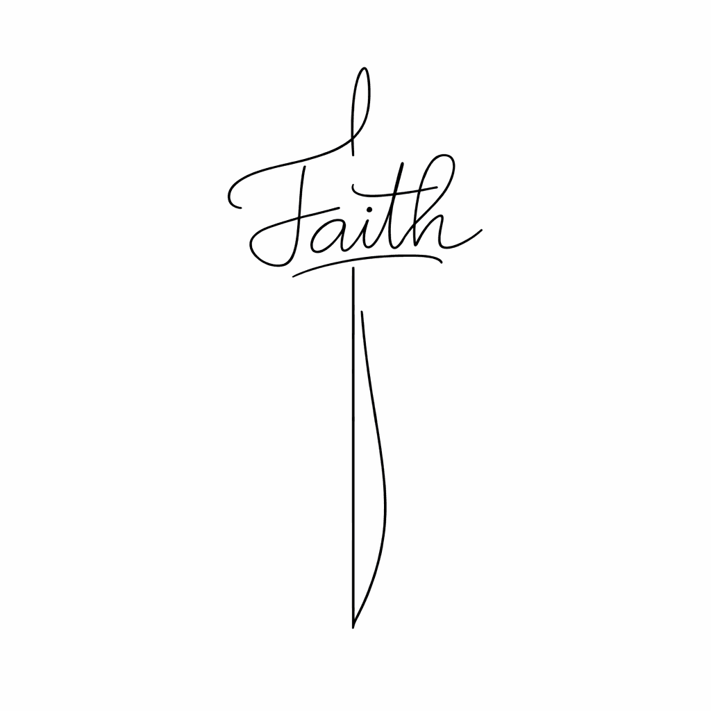 Single line "Faith Script" Tattoo Design