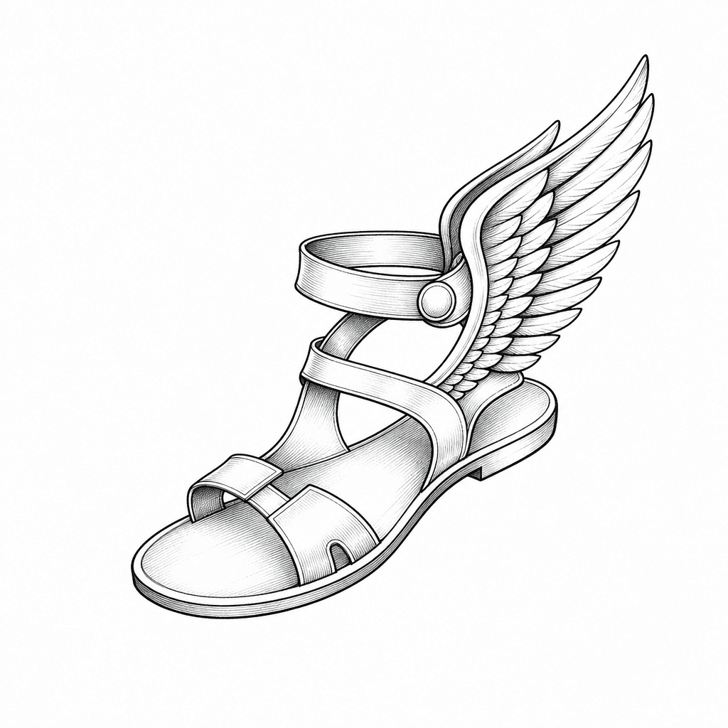 Sketch "Hermes winged sandal" Tattoo Design