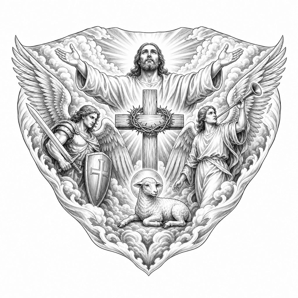 Full Christian Chest Piece Tattoo