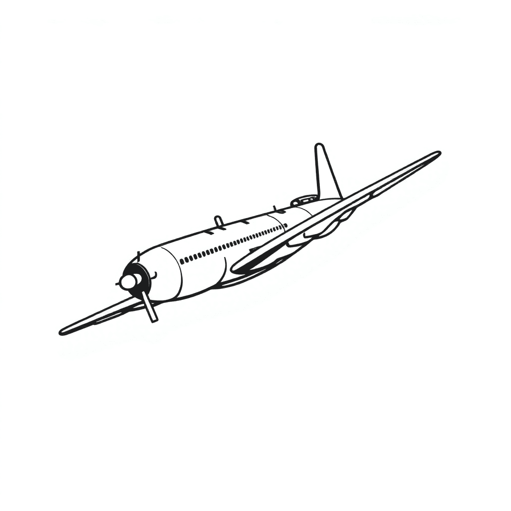 Airplane Art Line Cover Tattoo