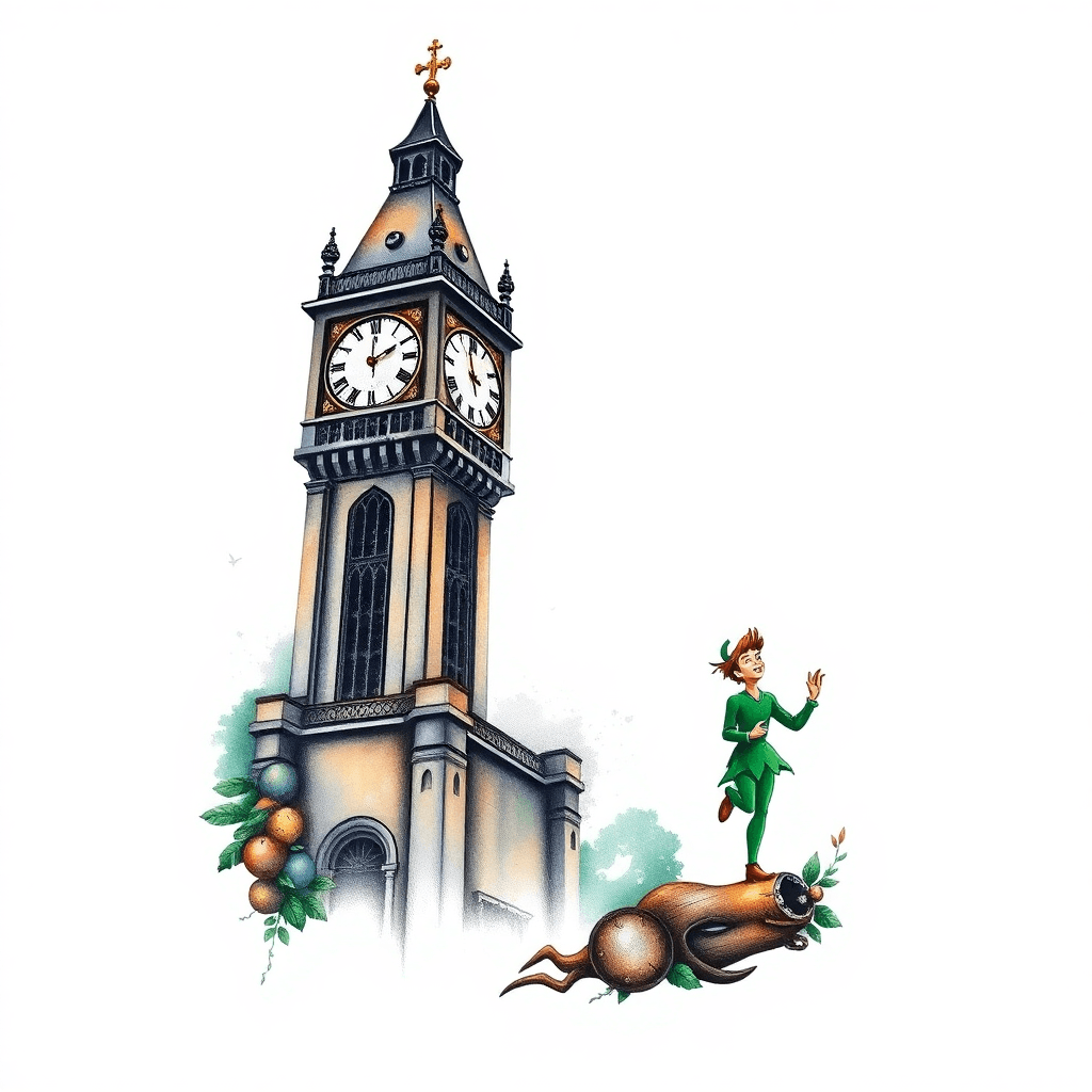 Clock Tower And Peter Pan