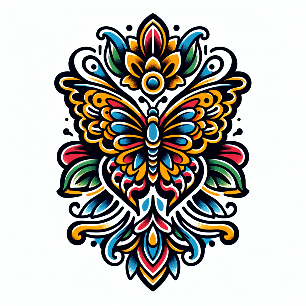 Traditional "a butterfly" Tattoo Design