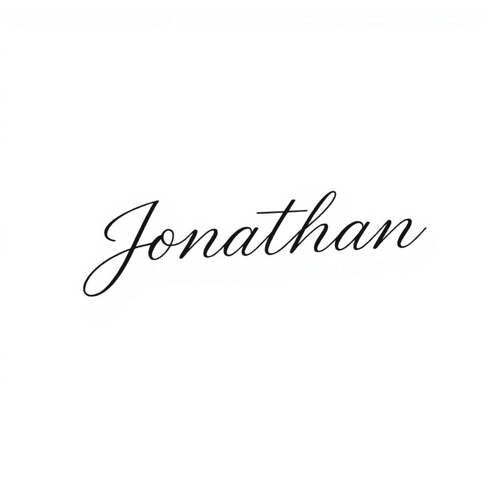 The Name “jonathan” In Fine Line Cursive Script For Inside My Ring Finger Delicate Clean, Simple Cursive Font Like Handwriting