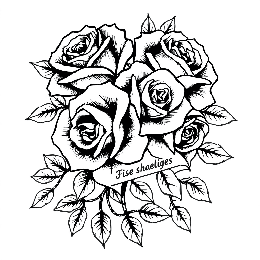 Roses With Vine And Kids Names