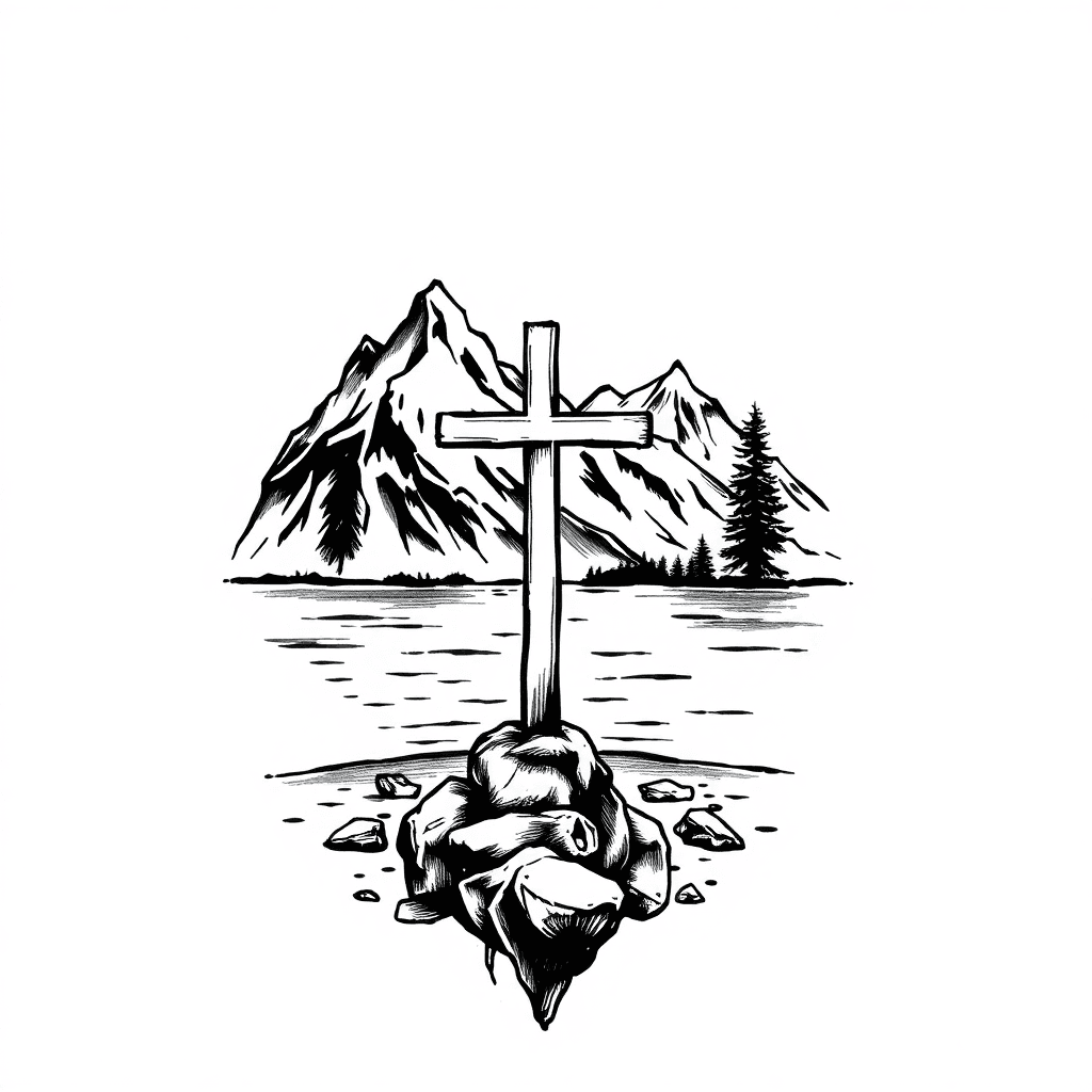 Mountain,beach, Christ Cross, Pruskkila