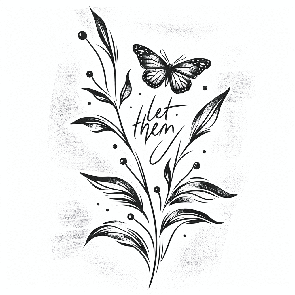 Delicate Butterfly Flying With Pretty Font “let Them”