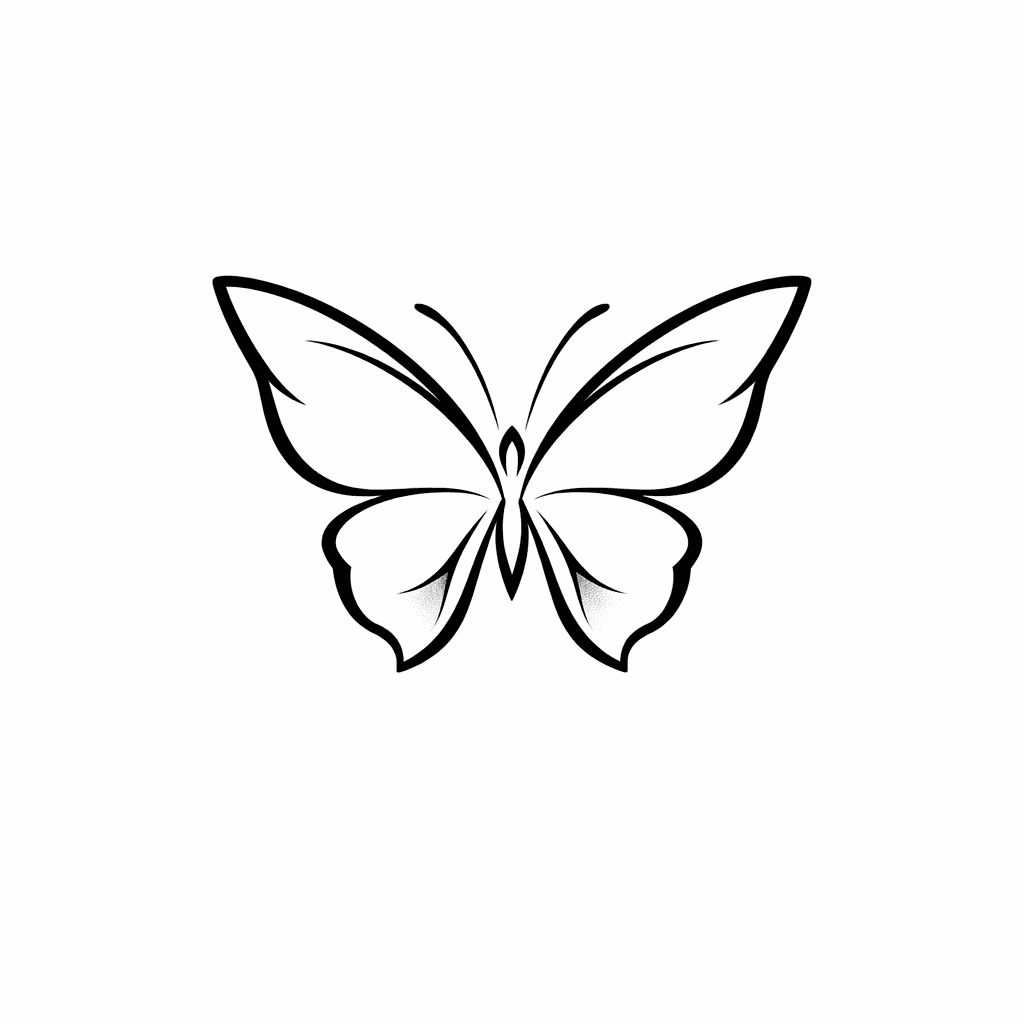 Minimalist "Butterfly Outline" Tattoo Design