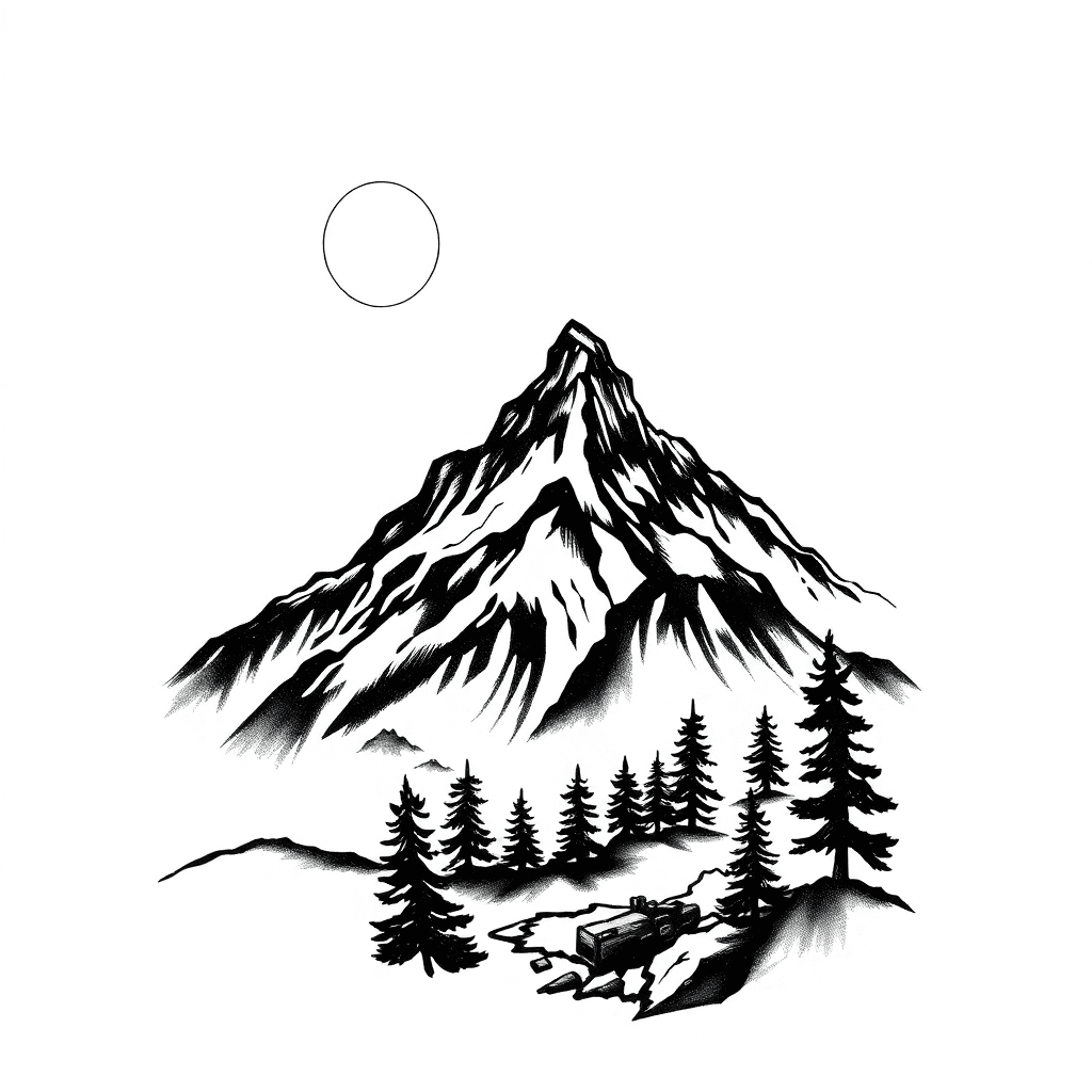 Mountain At Night And The Time Is When Word War Happen