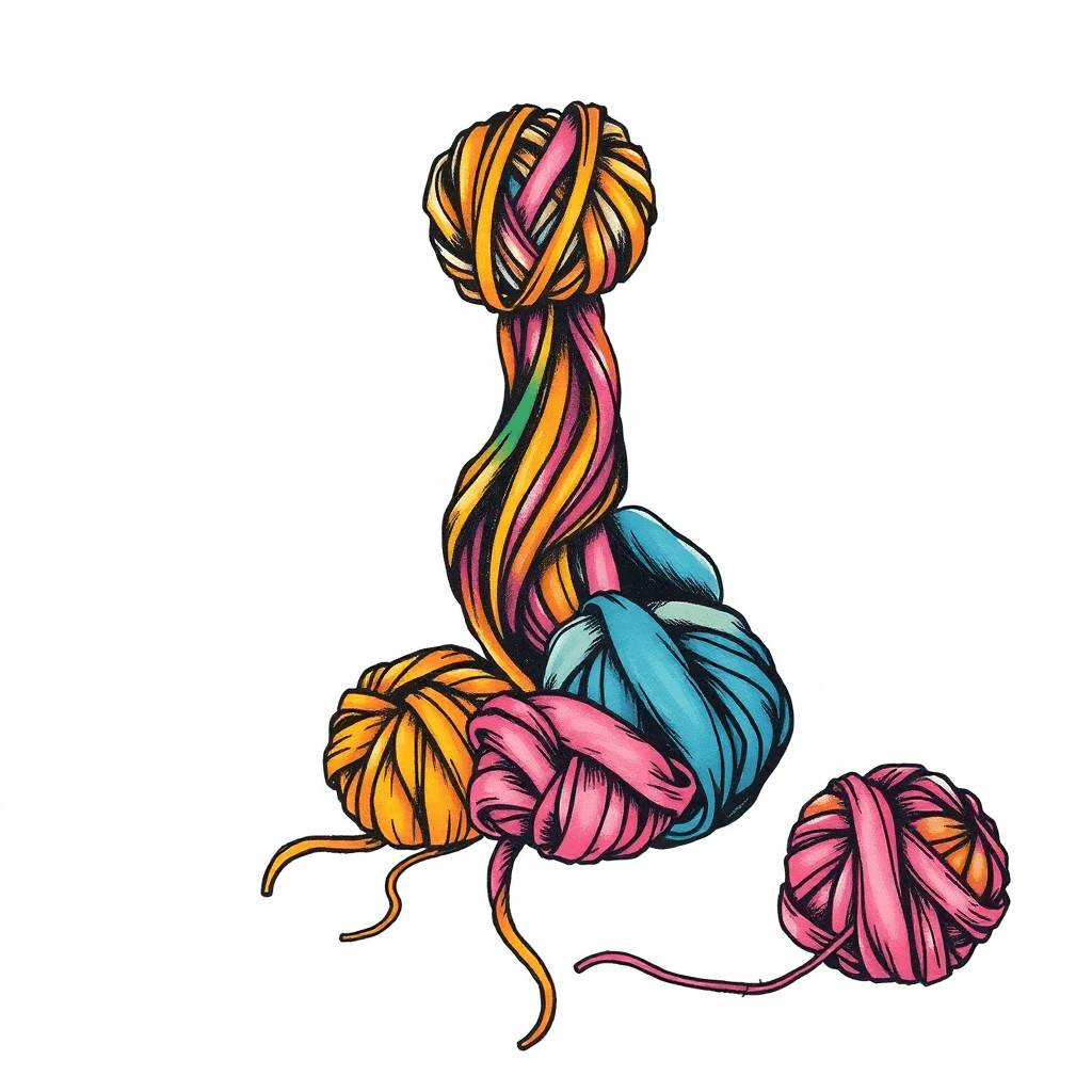 Textile Products Showing Yarn And Fabrics