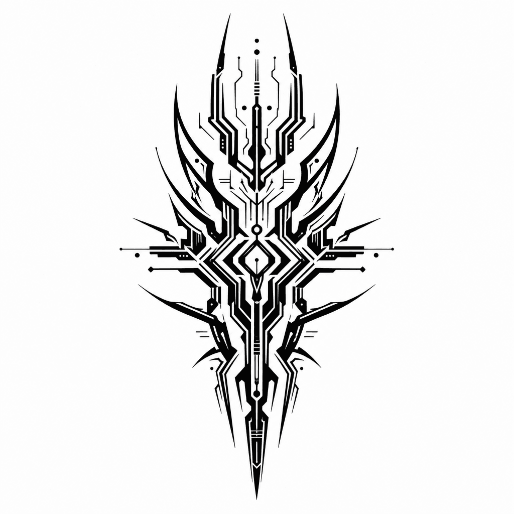 Alien Cybersigil Hand Tattoo Mark