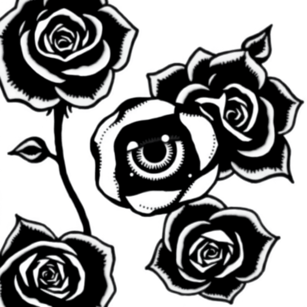 Roses With An Eye Ball In The Center Of It