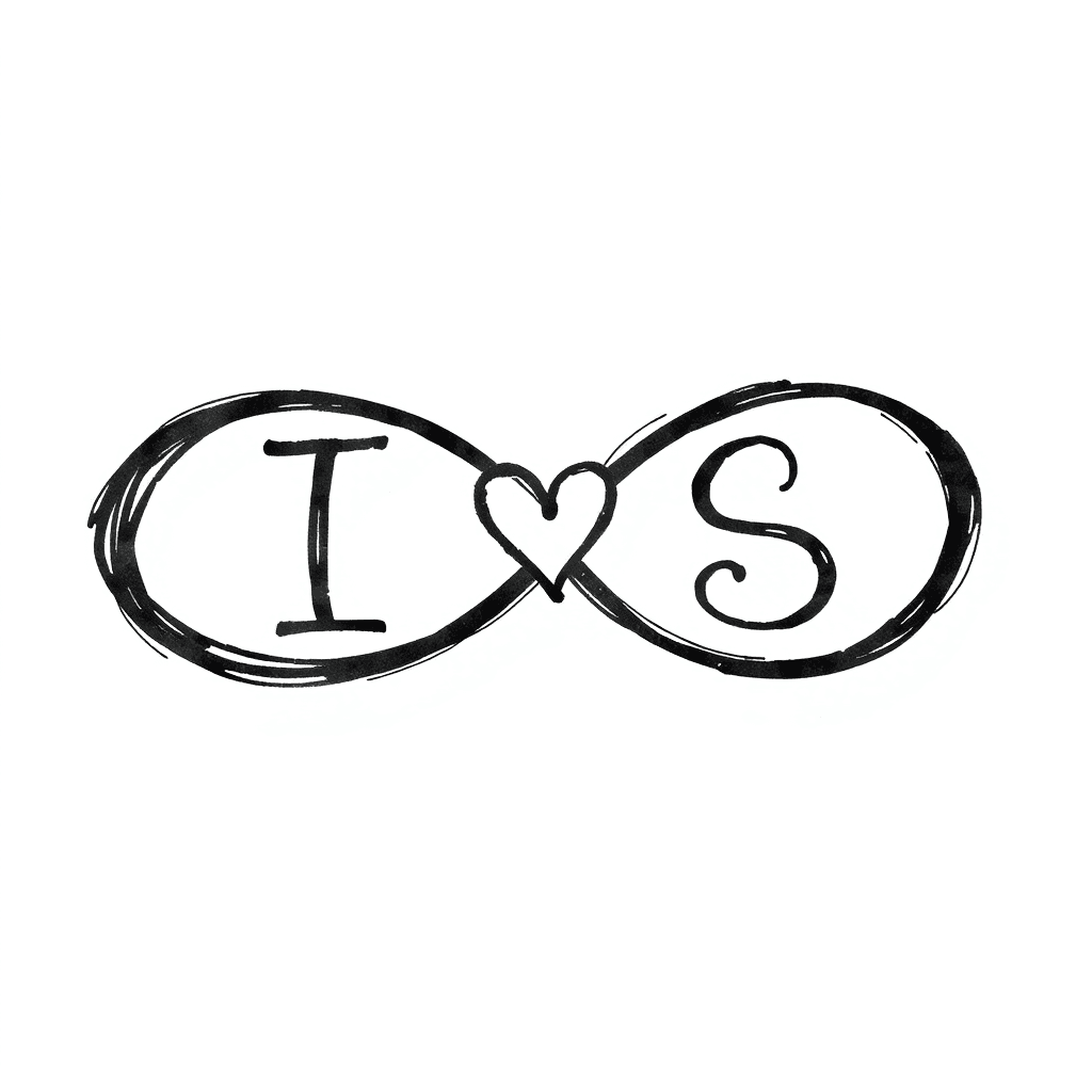 Infinity With 2 Letters I Heart S