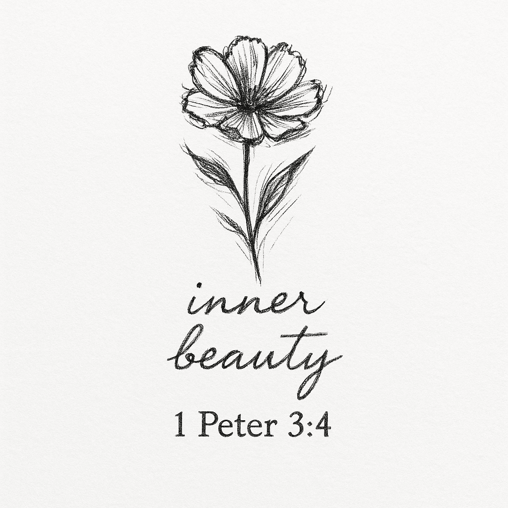 1 Peter 3:4. Feminine, Small, Simple, Vertical, Unique. Represents Inner Beauty.
