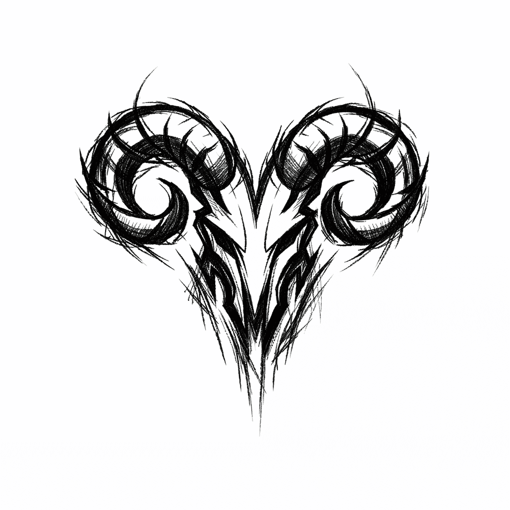 Aries Tribal Tattoo