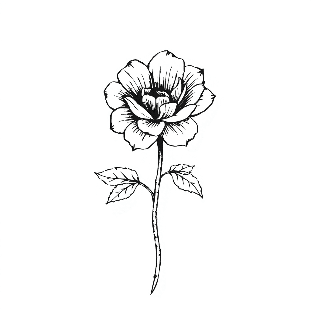 A Flower With A Scare As The Stem
