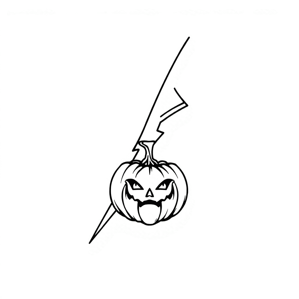 Traditional Style Thunder Bolt With A Pumpkin And Newt Inside