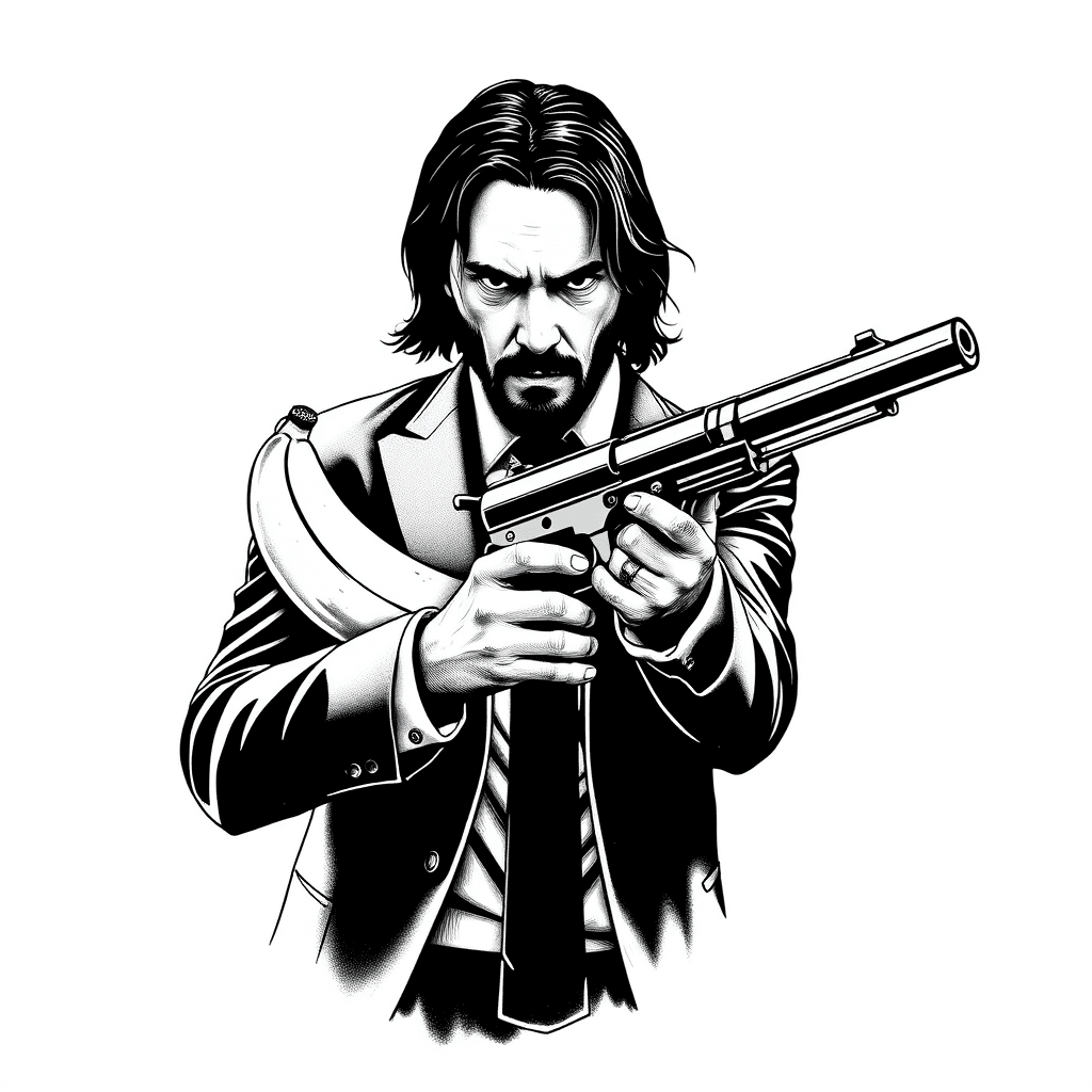 John Wick Holding A Banana Instead Of A Gun