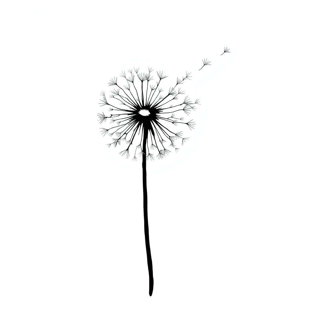 Blowing Dandelion Puff