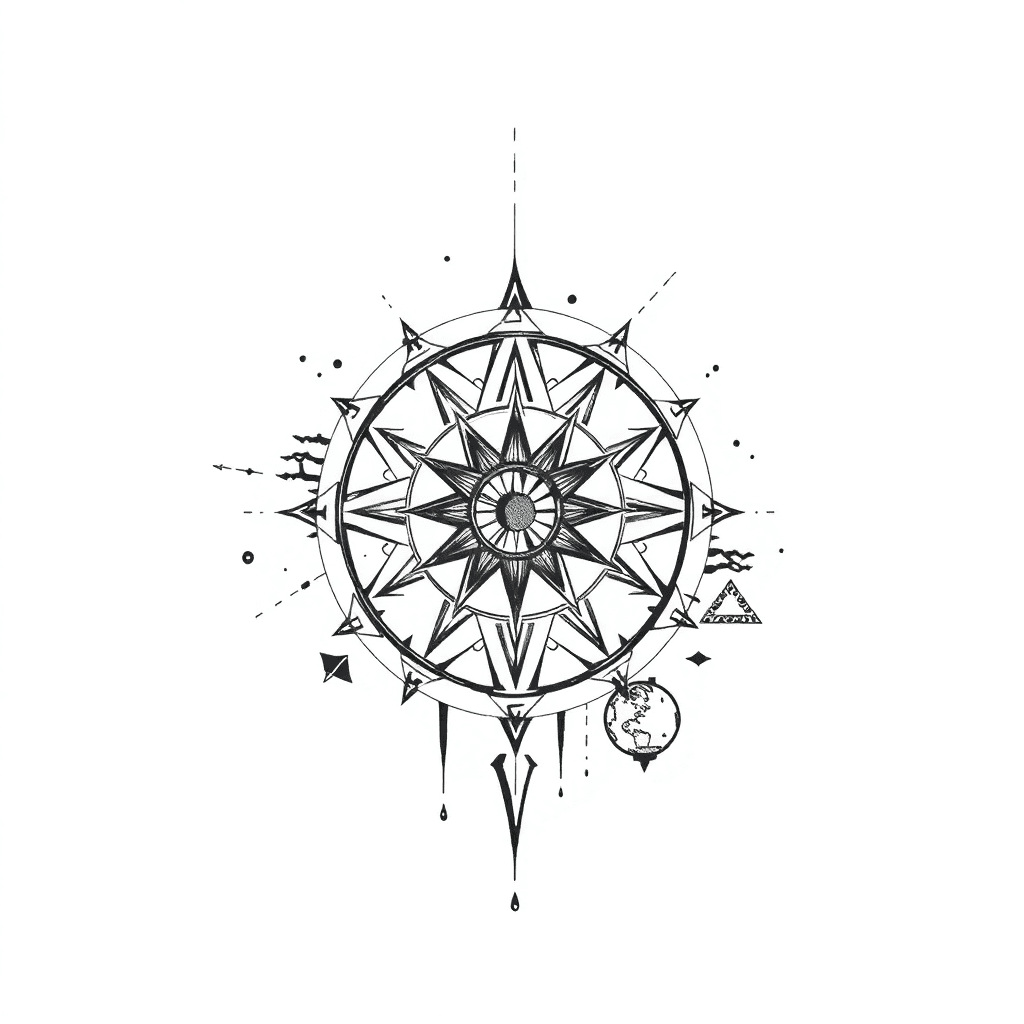 A Tattoo About Study Of Science, Knowledge, History, Astrology, Technology And Old Greece.