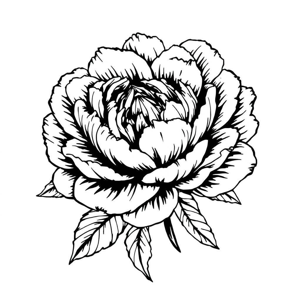 Huge Flowing Peony Flower