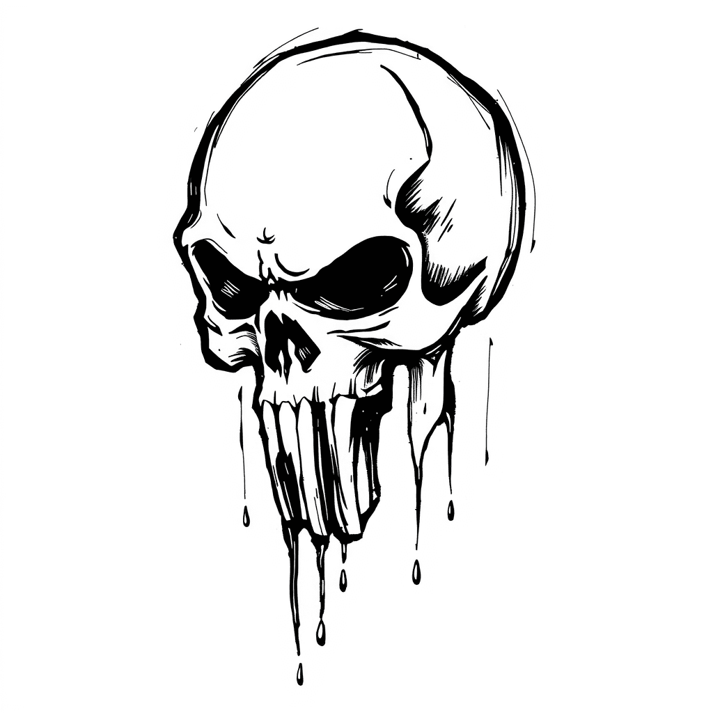 Punisher Skull Dripping Down