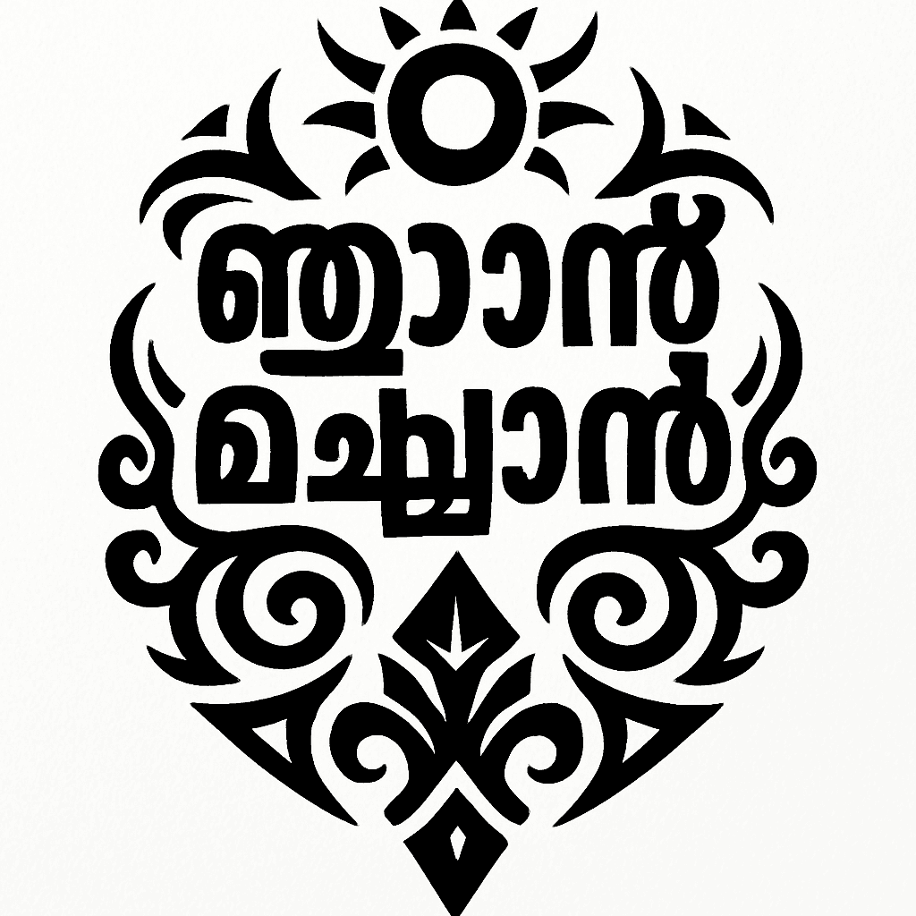 A Logo For "njan Machan" In Malayalam Writing