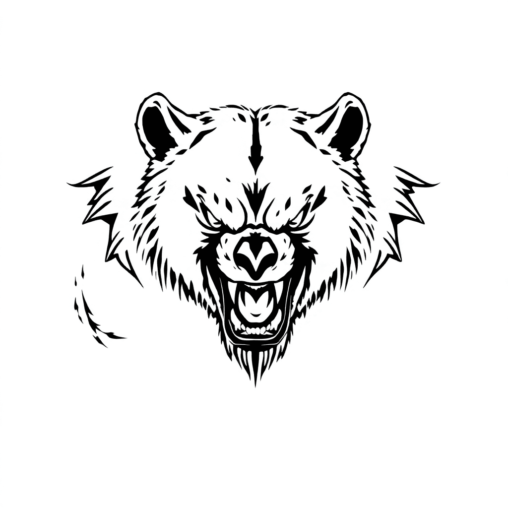 Please Create A Design That Conveys A Sense Of Anger. Please Use Bear And More Detail. Do Not Include Any Human Figures In The Image. T