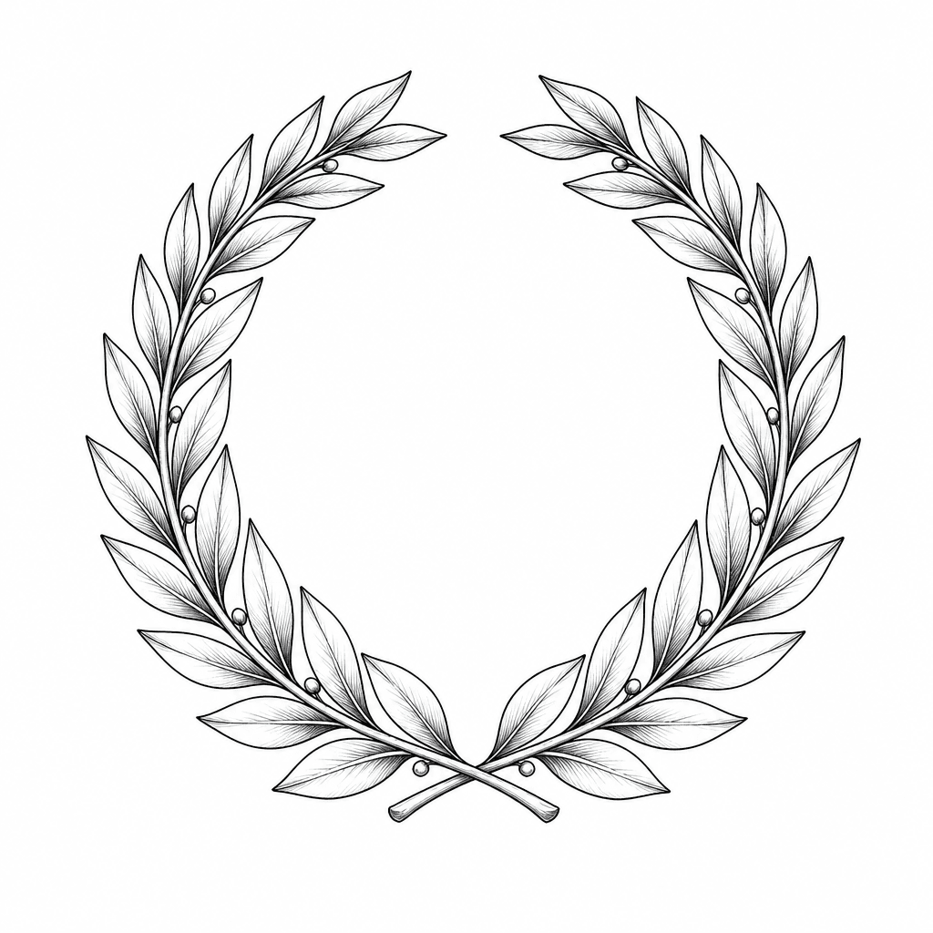 Sketch "Laurel wreath circle" Tattoo Design