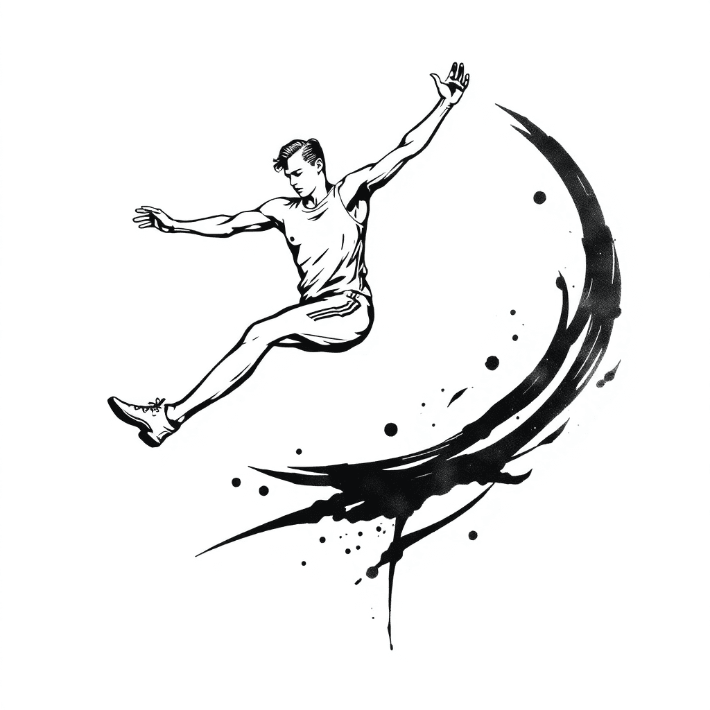 An Athlete Jumping