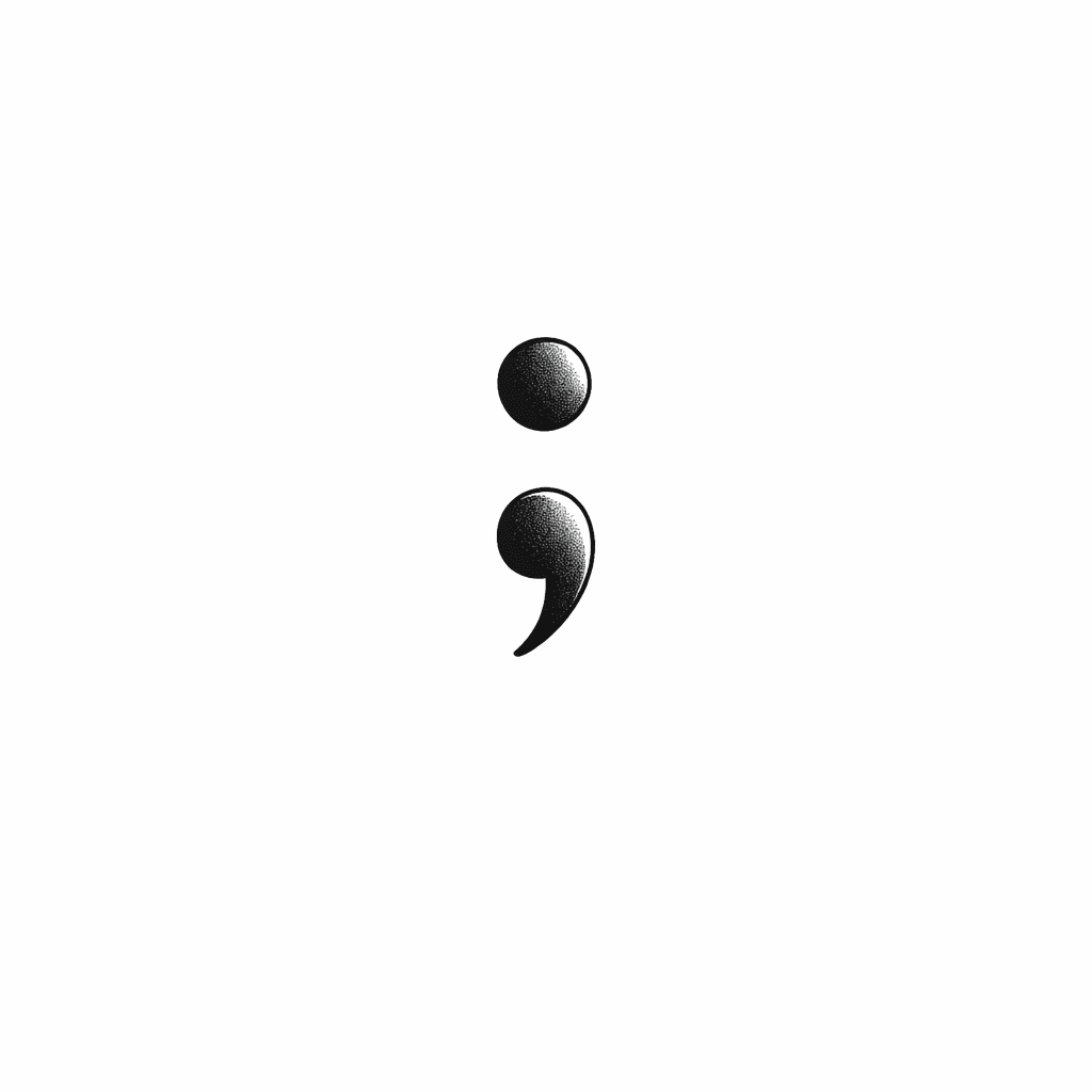 Minimalist "Tiny Semicolon" Tattoo Design