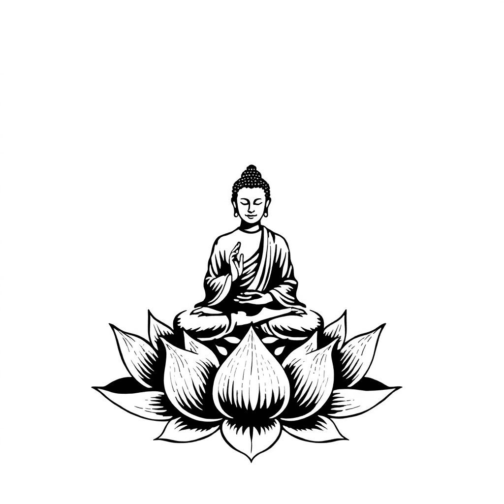 Buddha Sitting On A Lotus Flower
