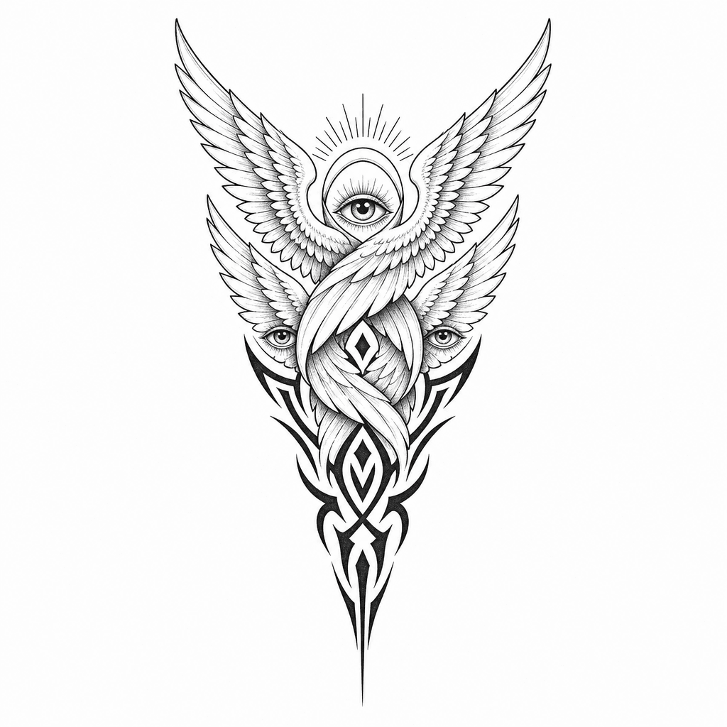 Quiero Un Tatuaje De Un Serafín Con Un Neo Tribal Para La Parte Interna De Mi Antebrazo Izquierdo
