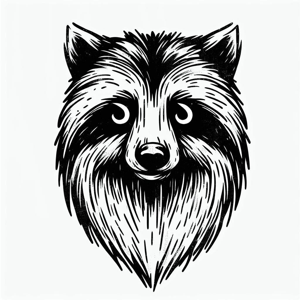 A Front Facing Wolf. It Look Should Have Some Alterarions. Its Eyes Should Resemble A Symbol Of Sloth (a Circle With A Strate Line Above And Beloow)