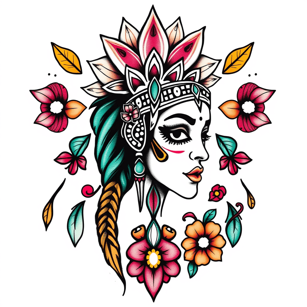 Tatuagem De Índia Mexicana