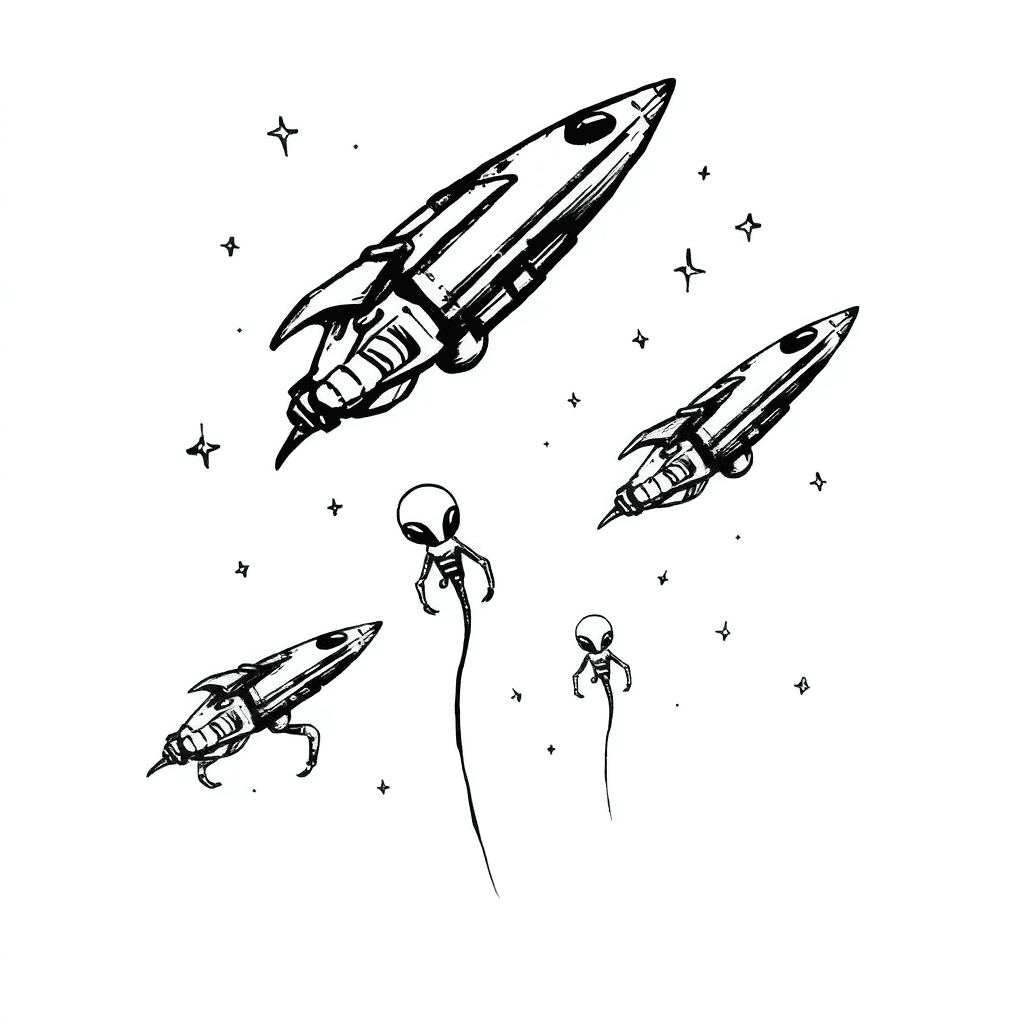Aliens And Spaceships In The Stars