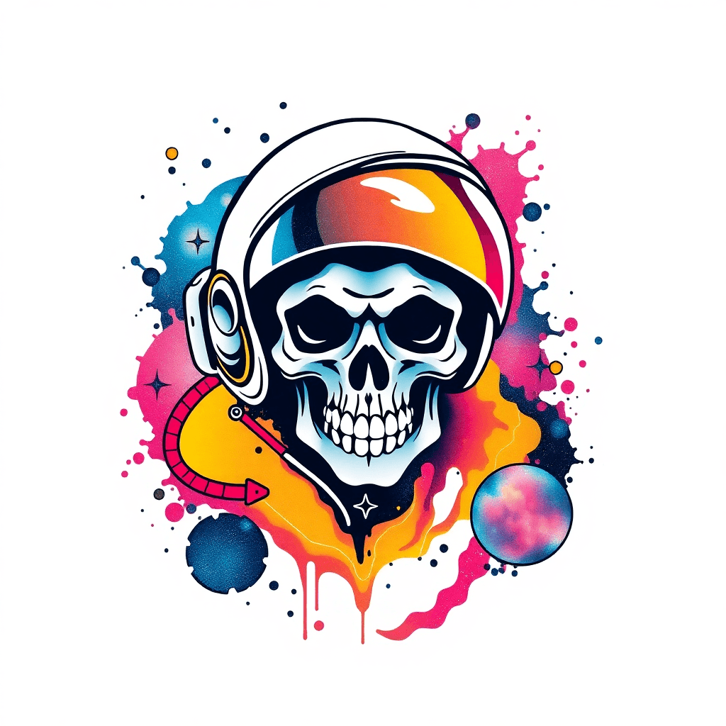 Astronaut, Skull, Space, Nebula