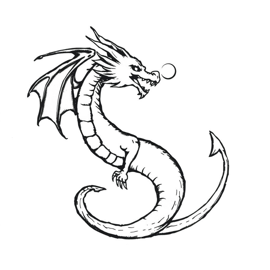 Dragon With A Small Moon