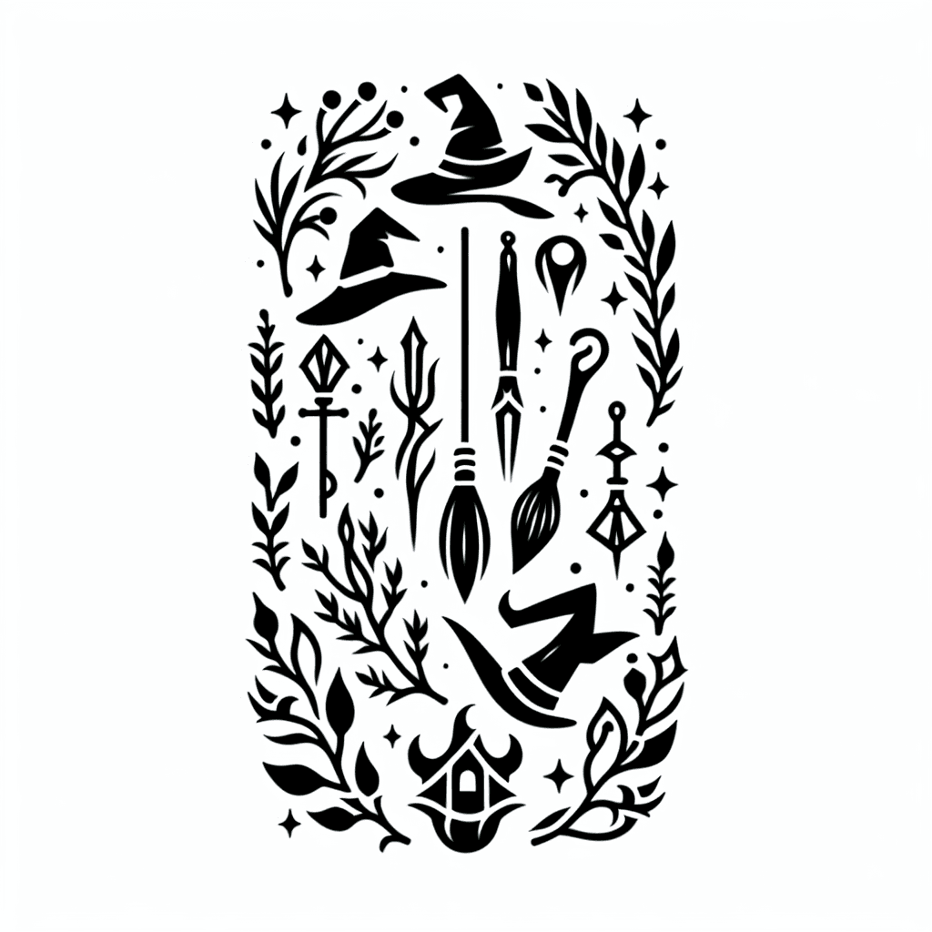 Individual Witch Items Lineart