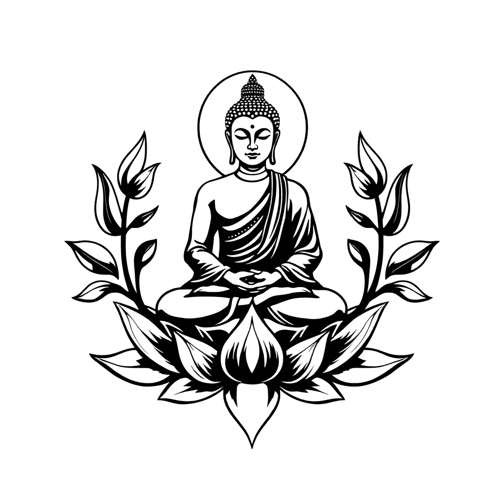 Buddha Sitting On A Lotus Flower