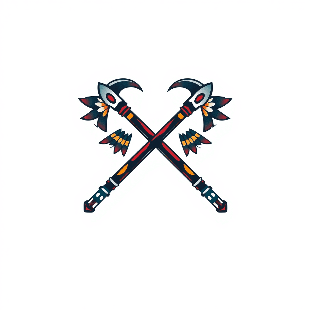 Aztec Inspired Crossed Axes