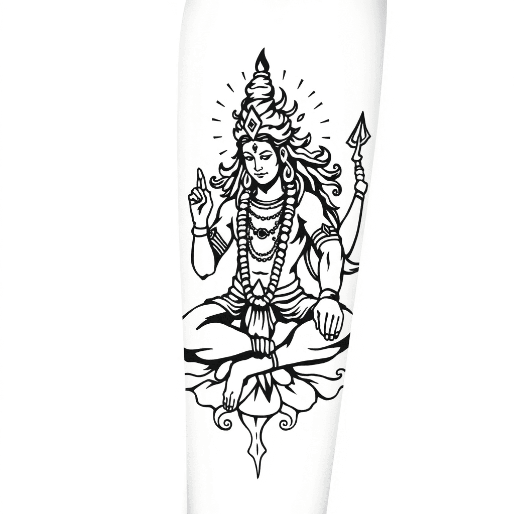 Lord Shiva In Nataraj Position On Forearm