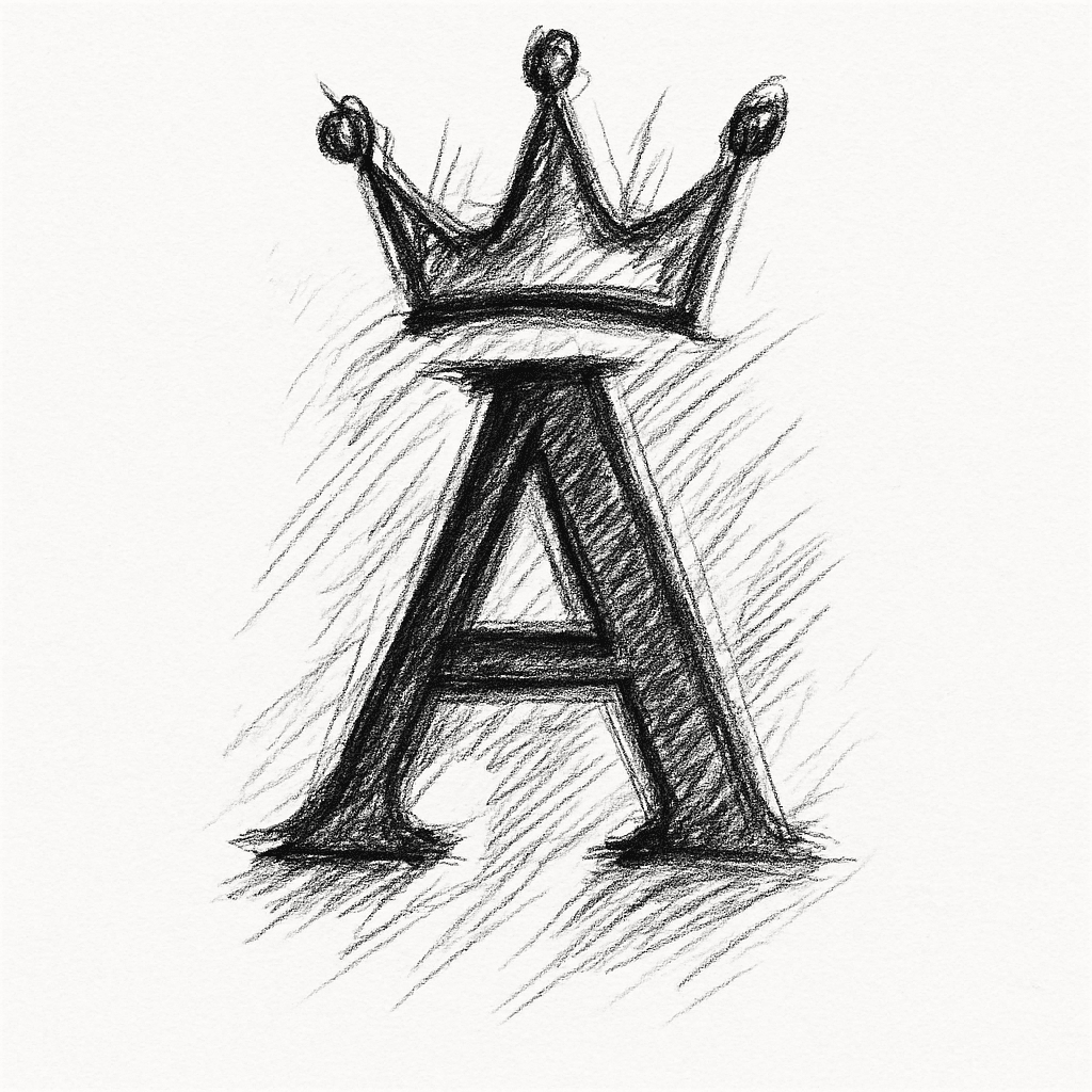 An A With A Crown Above It