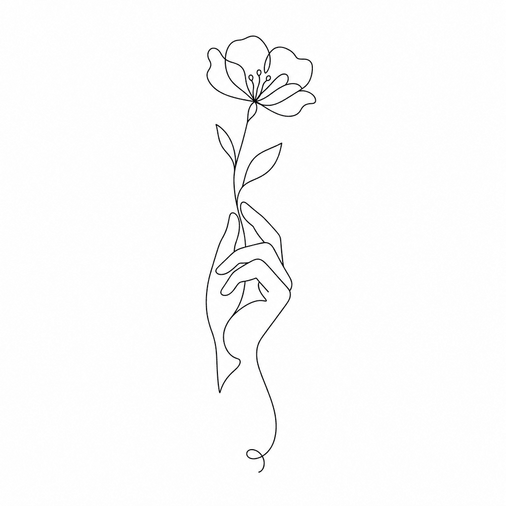 Hand Holding A Flower
