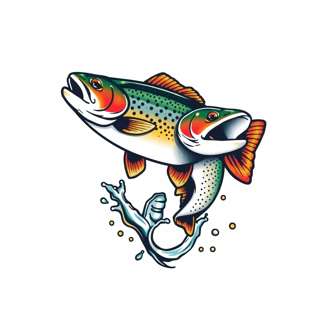 Trout Jumping Out Of The Water