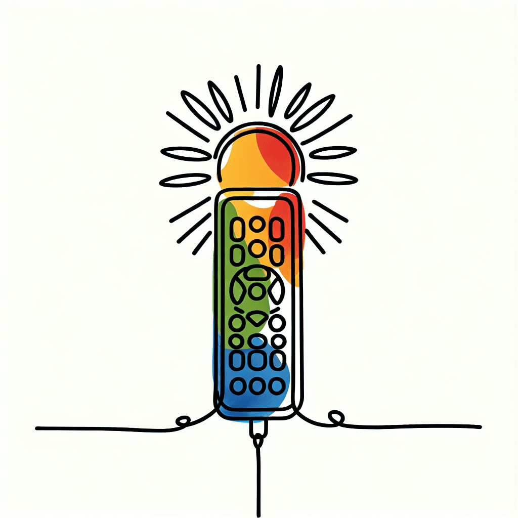 Single line "Los botones que controlan la tv y en el final un sol" Tattoo Design