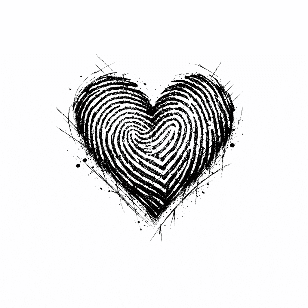 Sketch "Fingerprint Heart" Tattoo Design