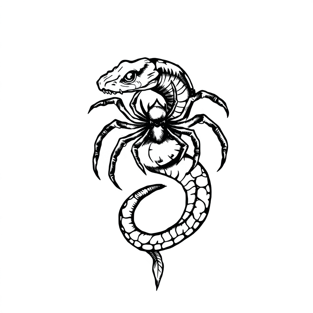 Snake With Spider